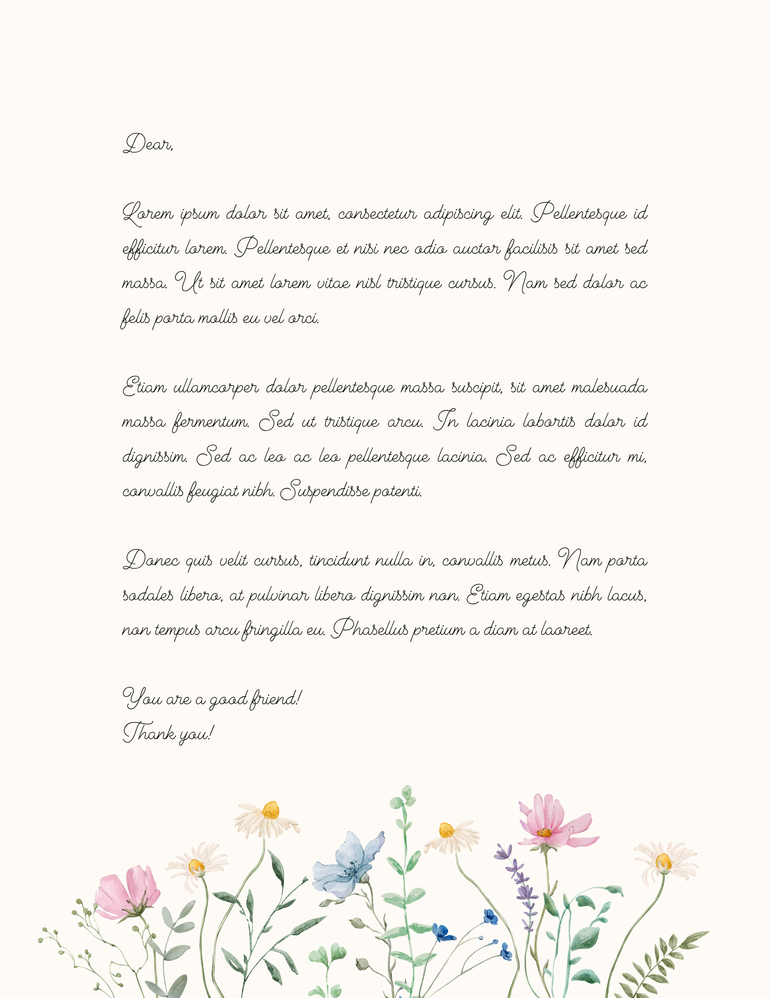 Meadow Script Letter