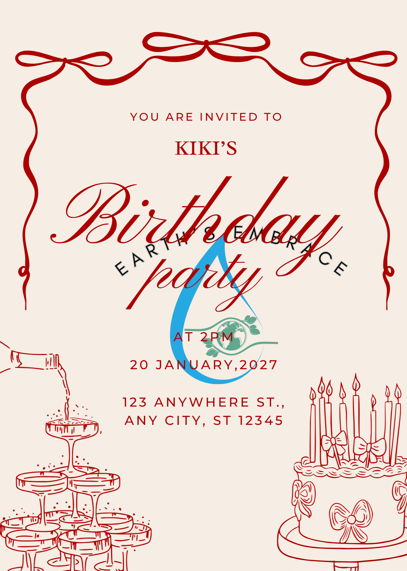 Ribbon Script Birthday