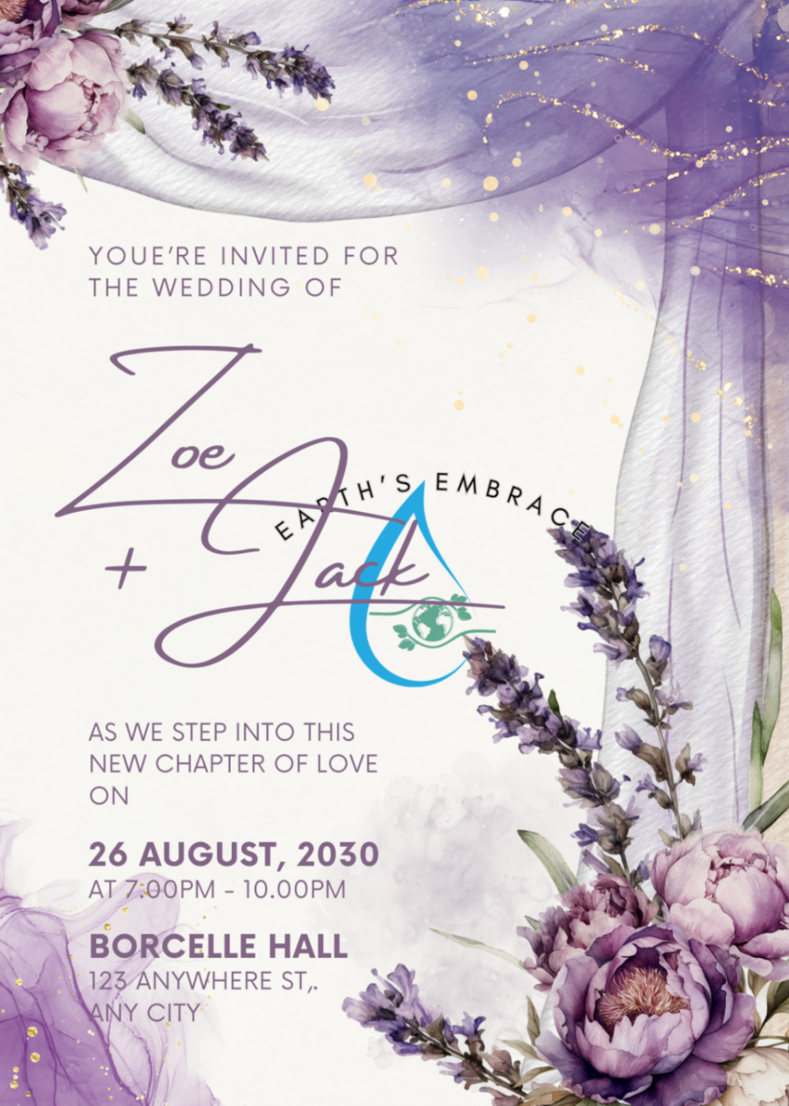 Lavender Veil Invitation
