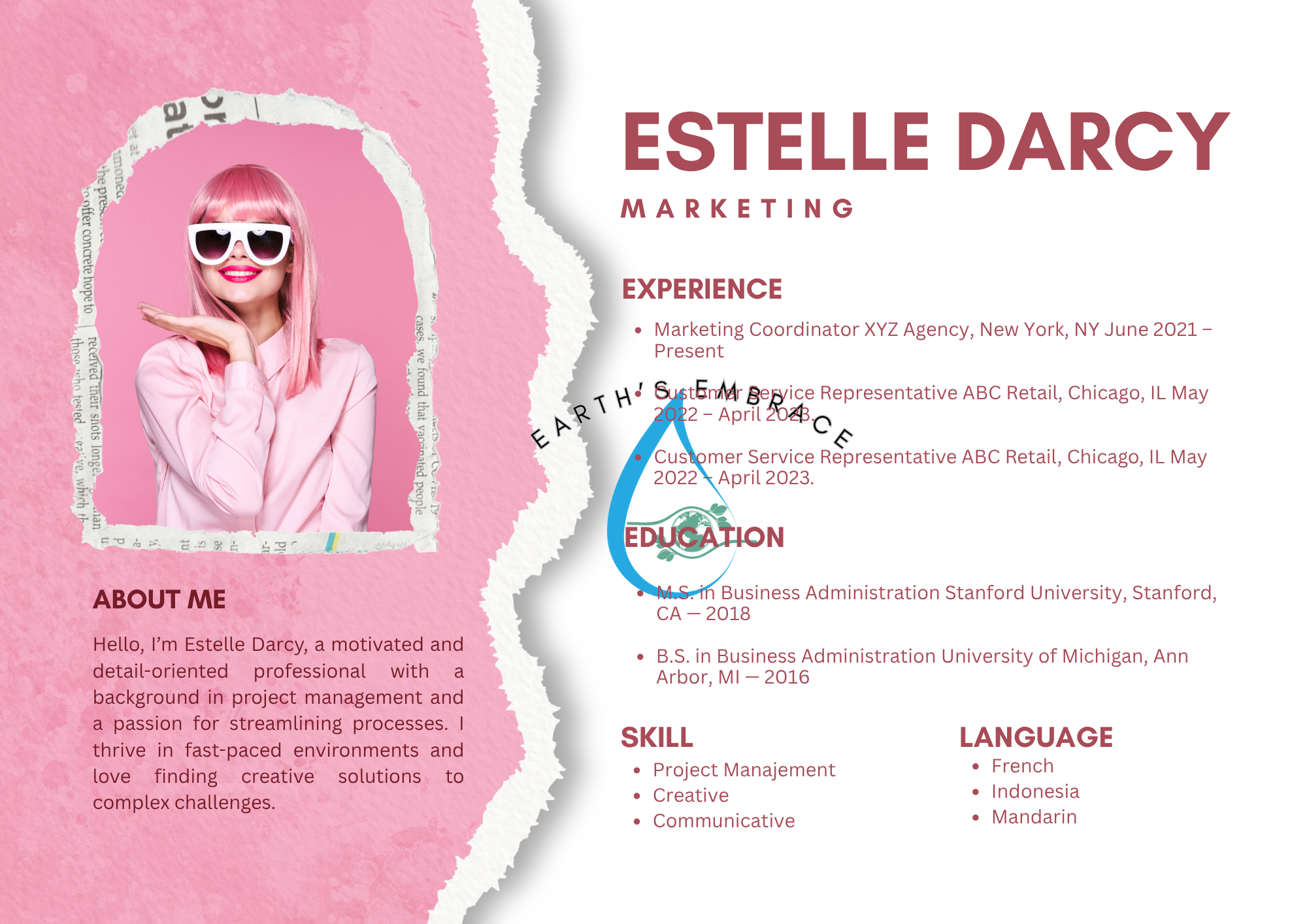 Estelle Darcy — Marketing (Collage)