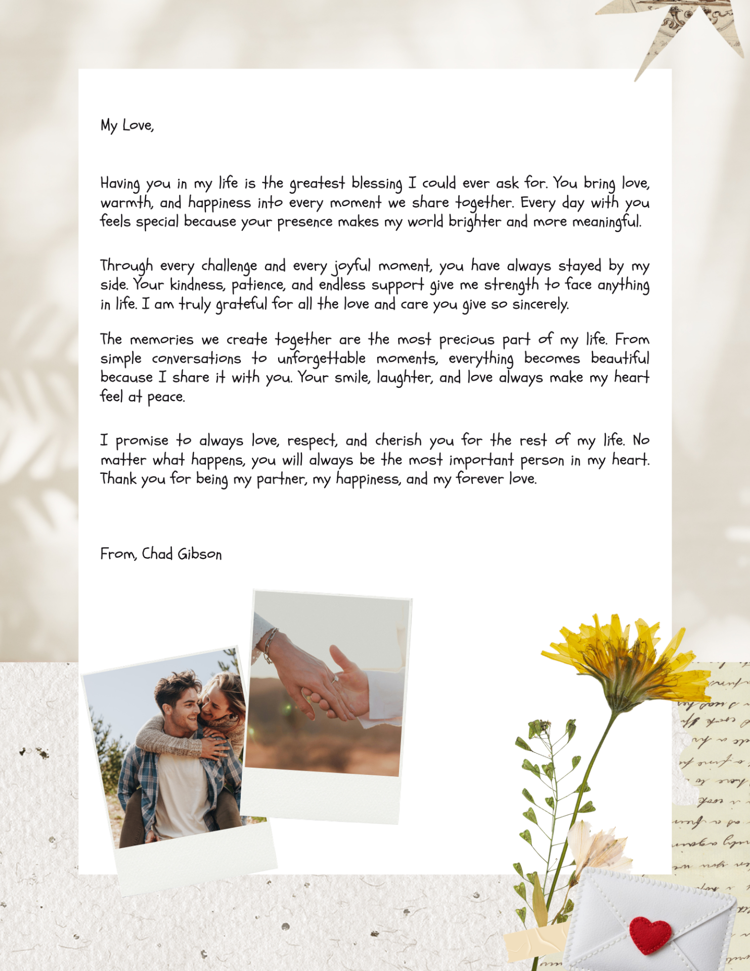 Golden Petal Collage