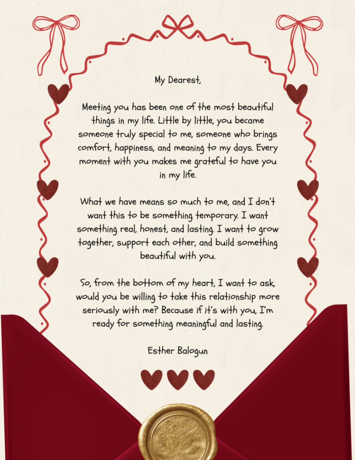 Hearts & Envelope Keepsake