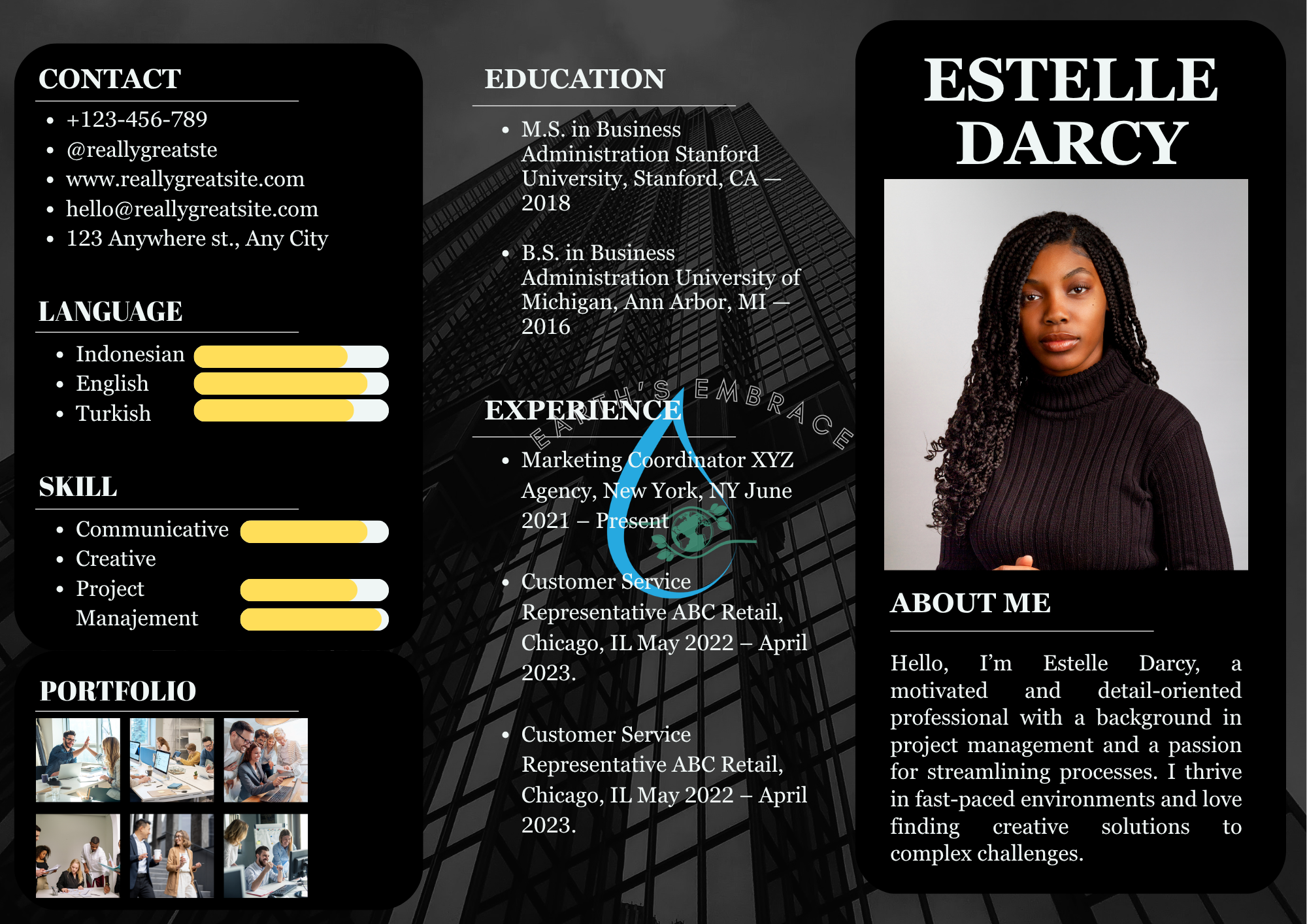 Estelle Darcy — Business Administration