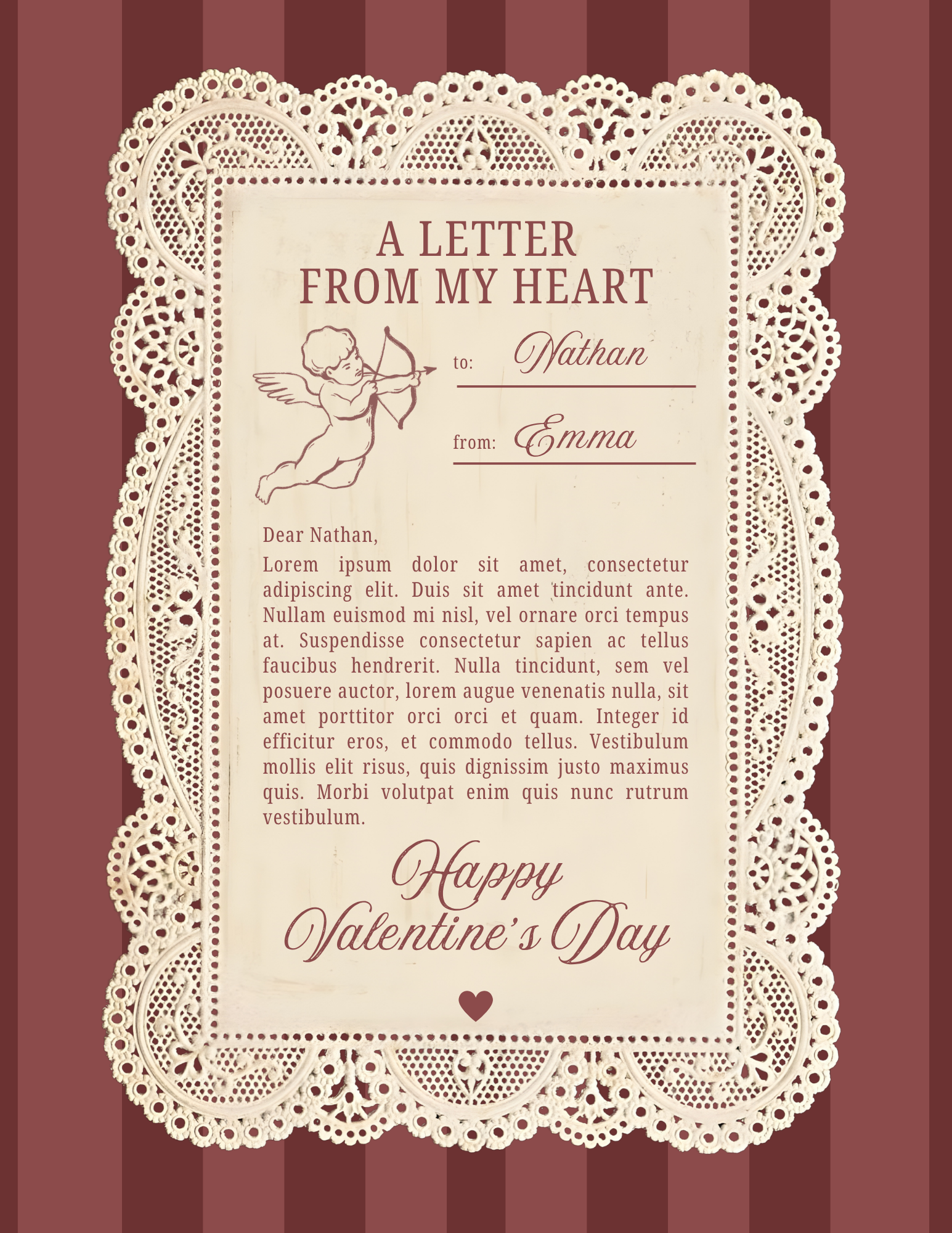 Lace Valentine Stationery