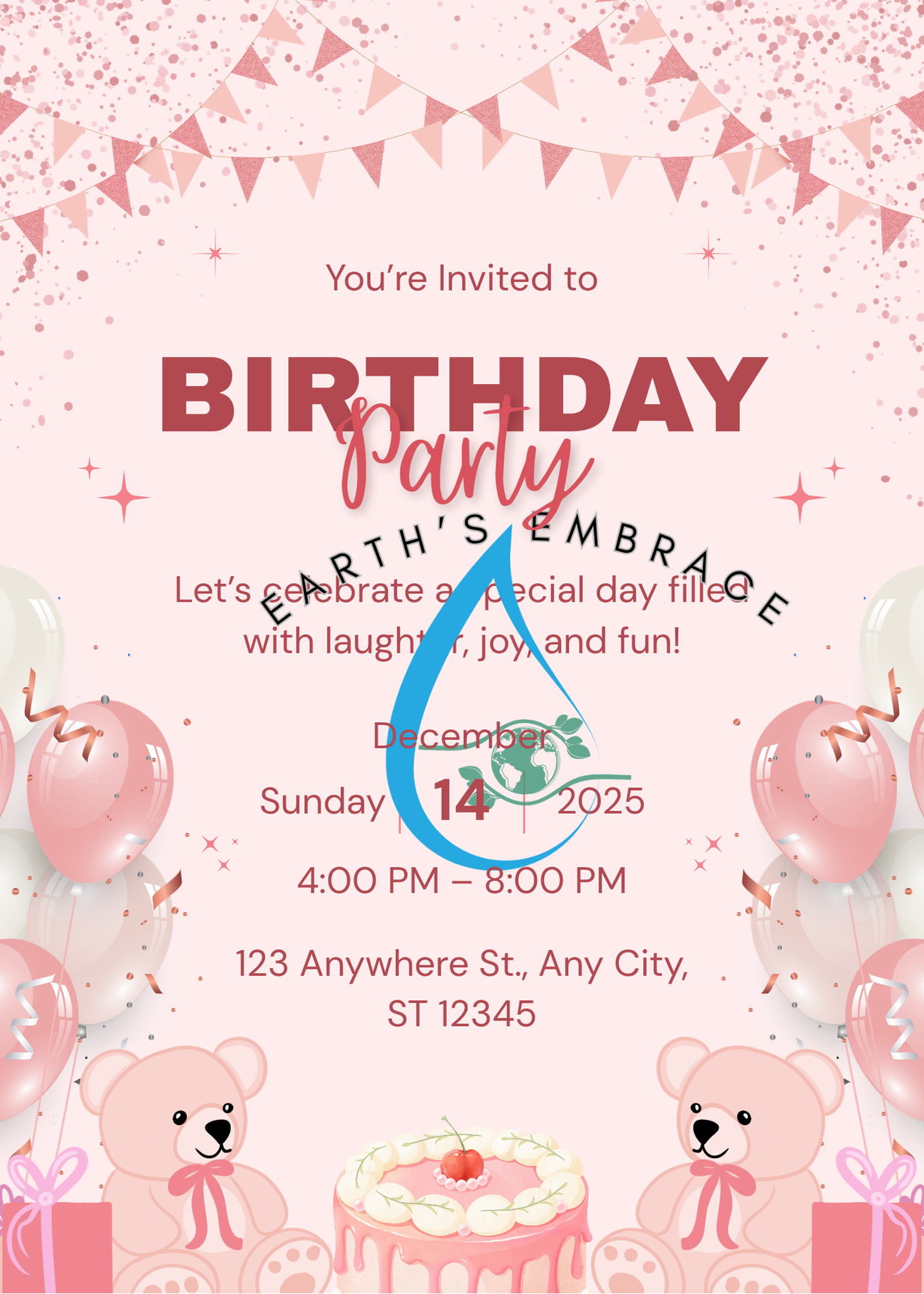 Pink Teddy Birthday