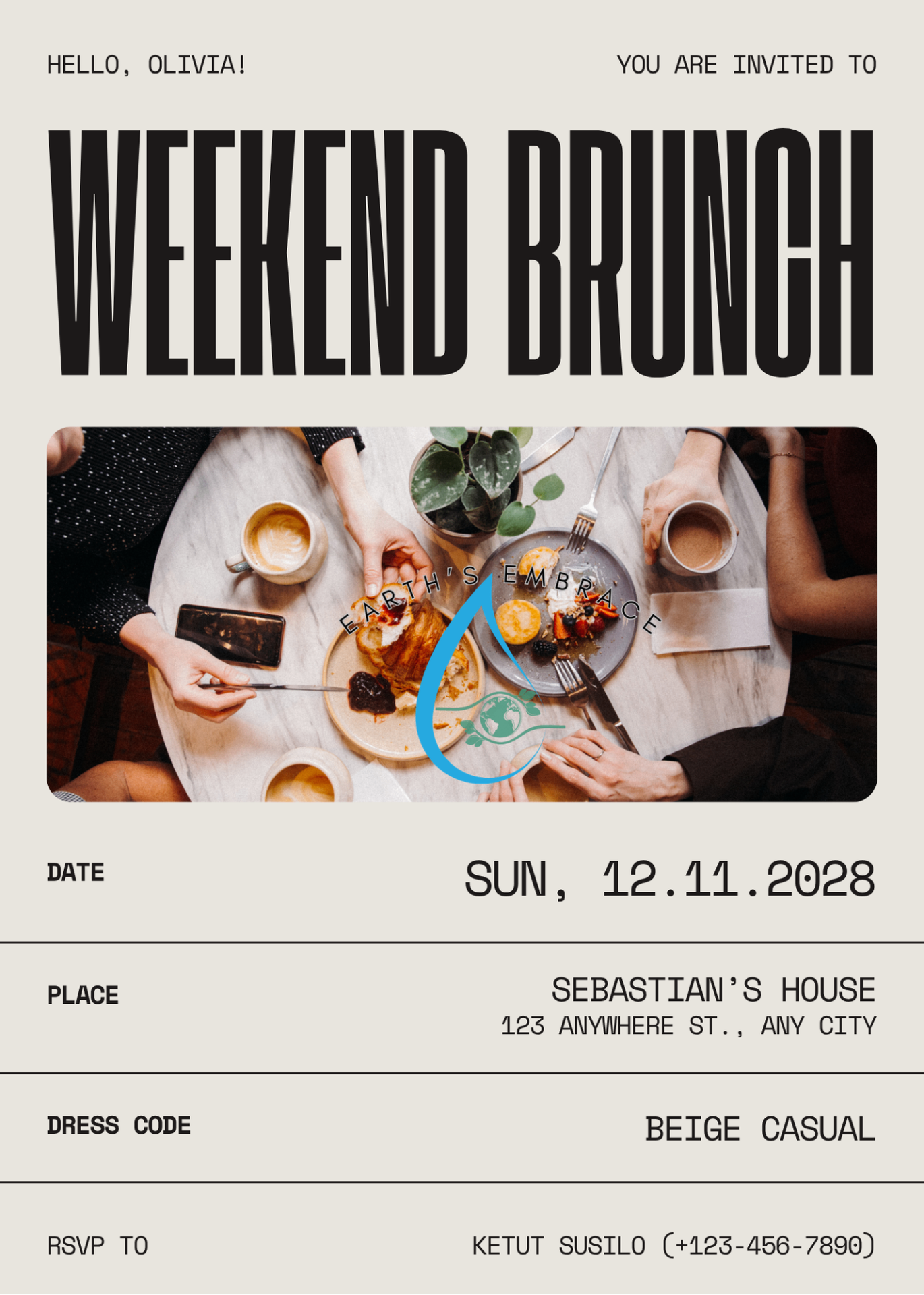 Weekend Brunch Editorial Invite