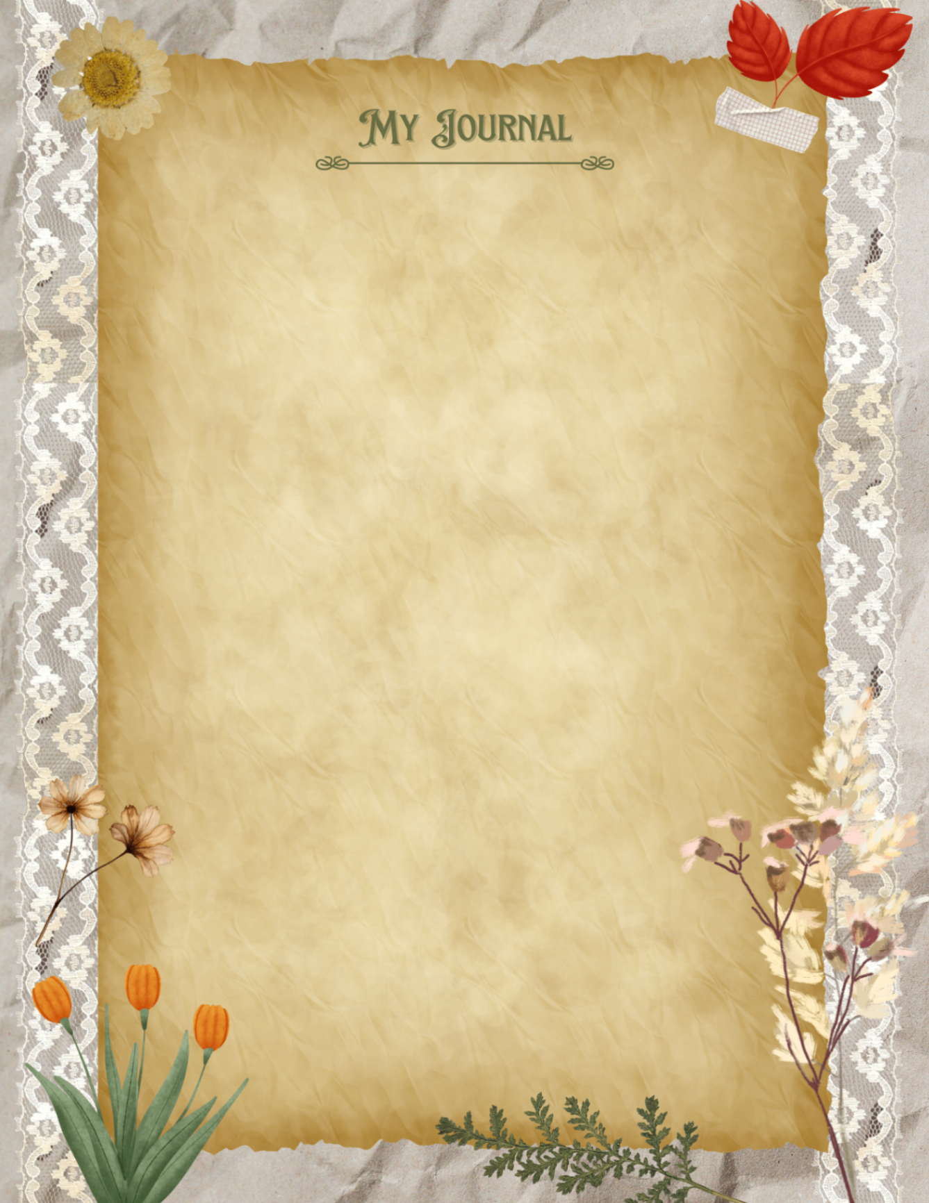 Pressed Flower Journal Page