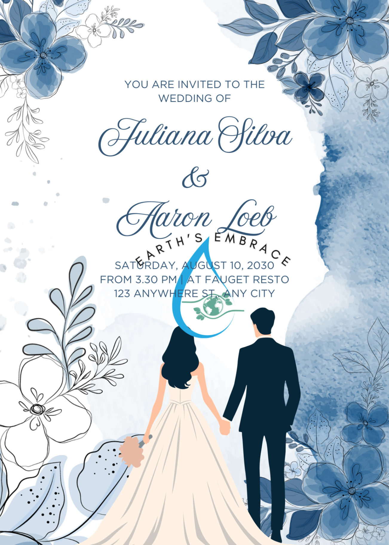 Blue Couple Illustration