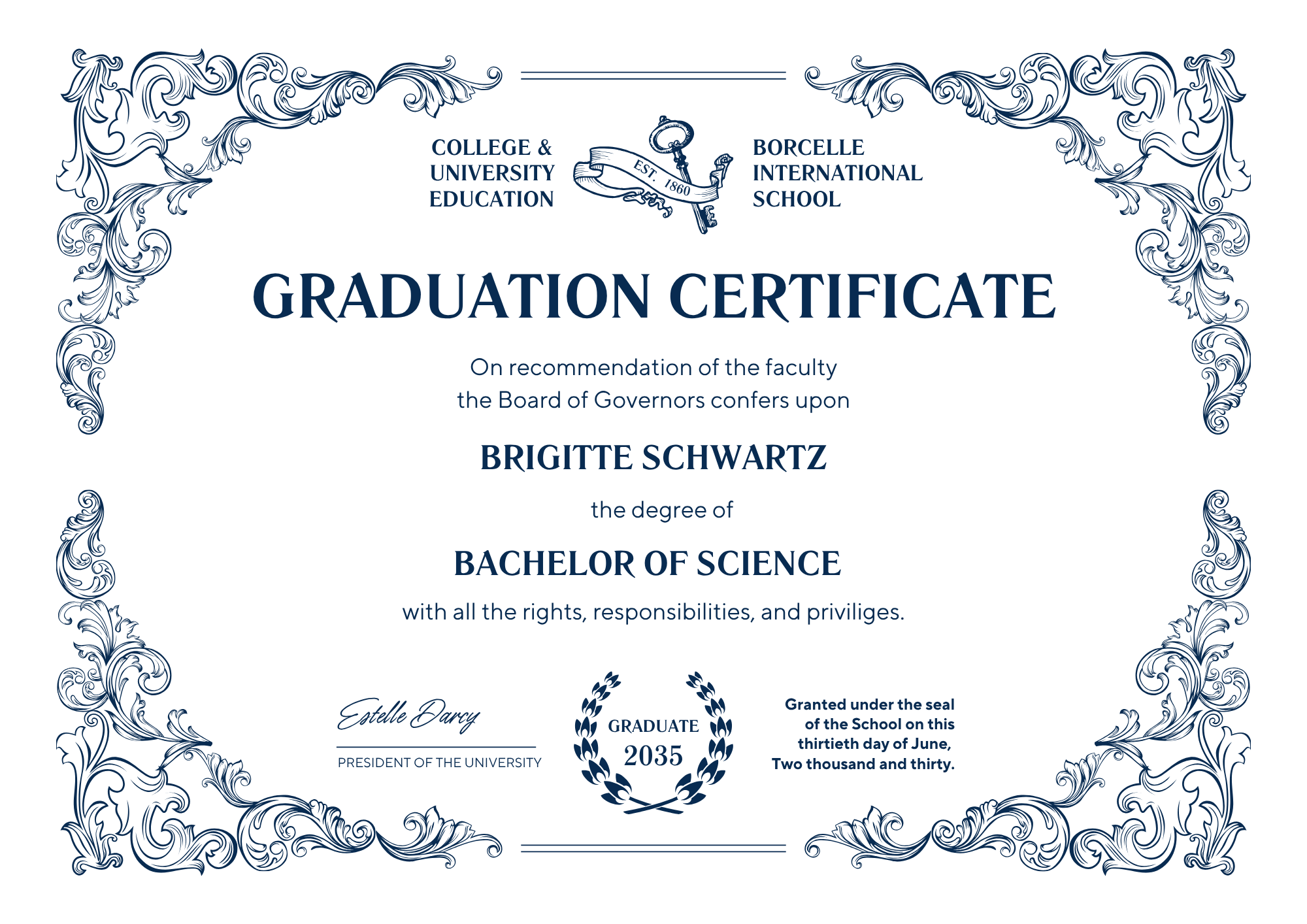 Vintage Graduation Certificate