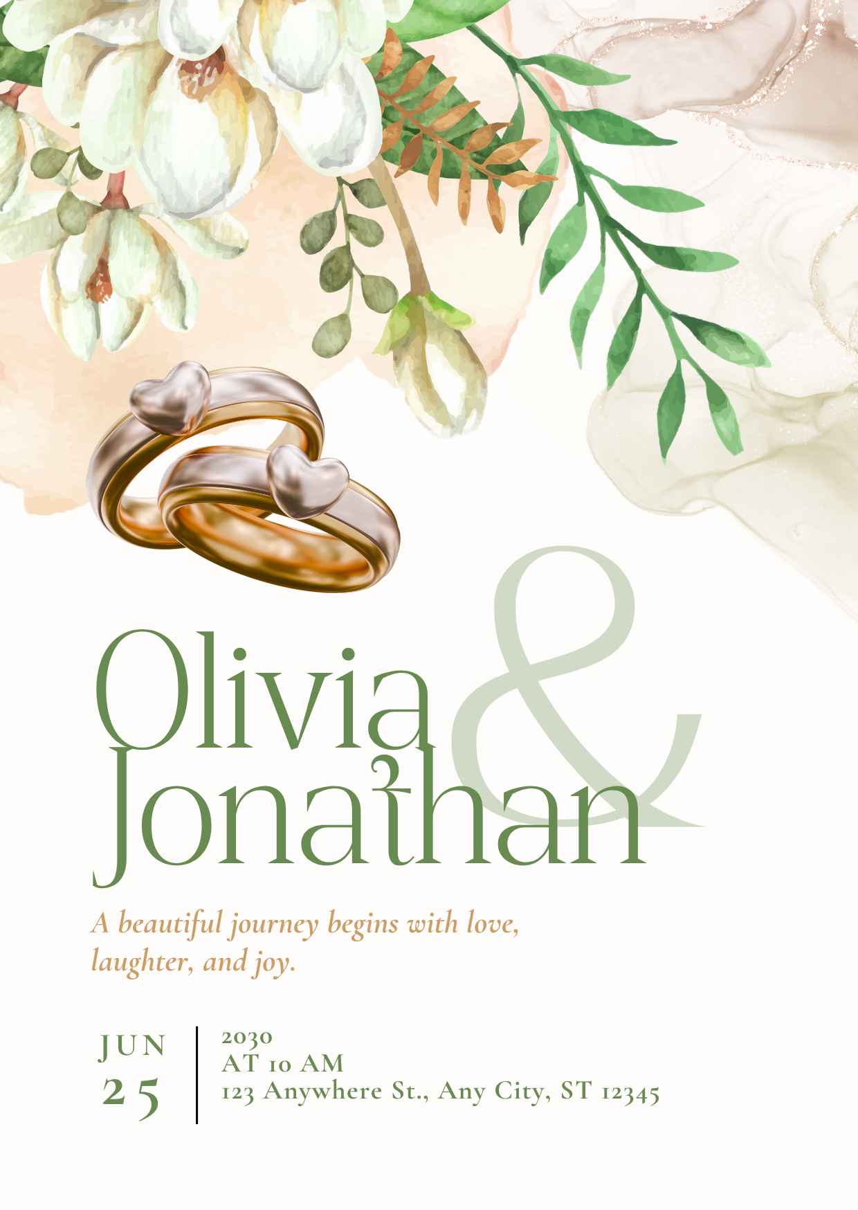 Olive Monogram Virtual Invite