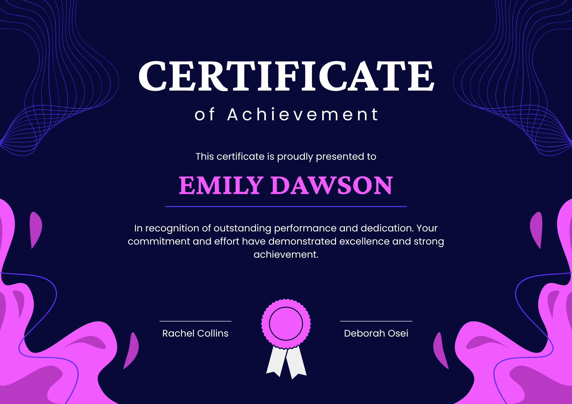 Neon Achievement Certificate