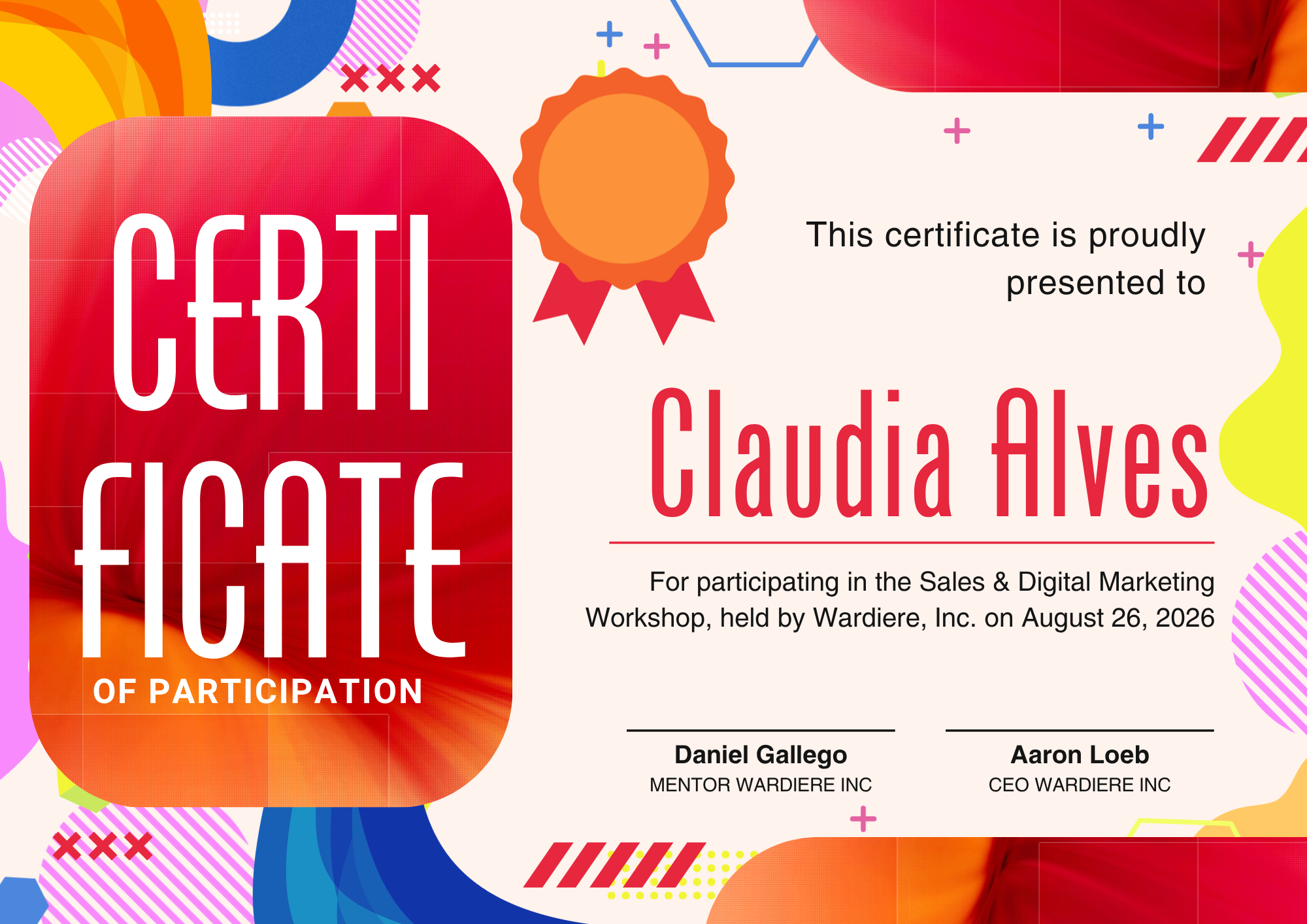 Modern Sales Workshop Certificate