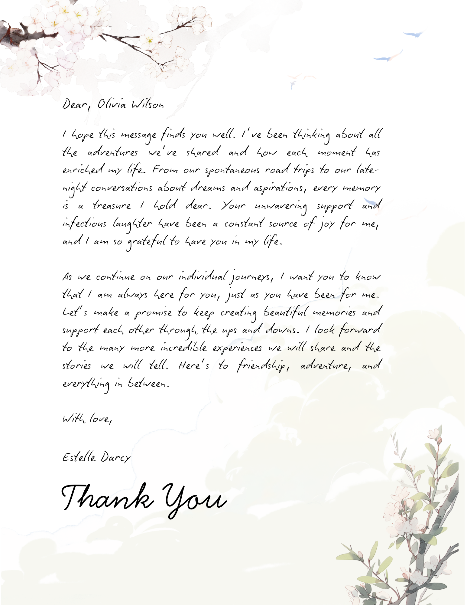 Cherry Blossom Message