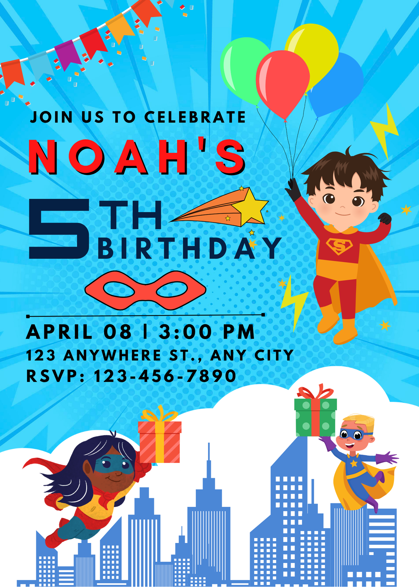 Superhero - Birthday Invite
